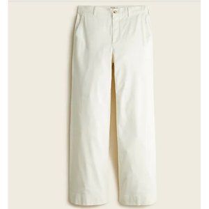 J Crew $128 Ivory/White Full Length Wide Leg Chino Trouser Size 25 BF499